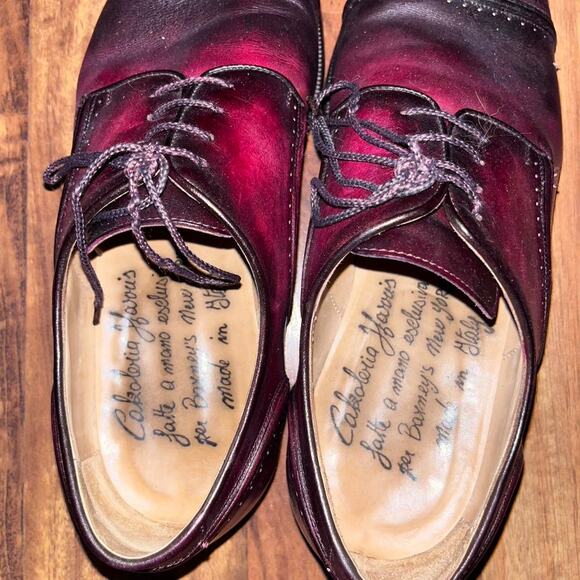 Calzoleria Harris Barney’s New York Cap Toe Wingtip Shoes Size 9 Oxblood Red - Picture 4 of 7